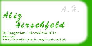 aliz hirschfeld business card